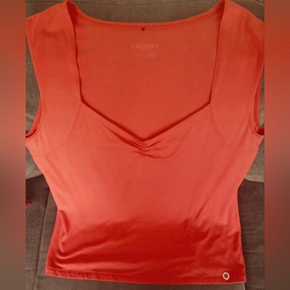 Olsen Europe Orange Top L/14 - Picture 3 of 4